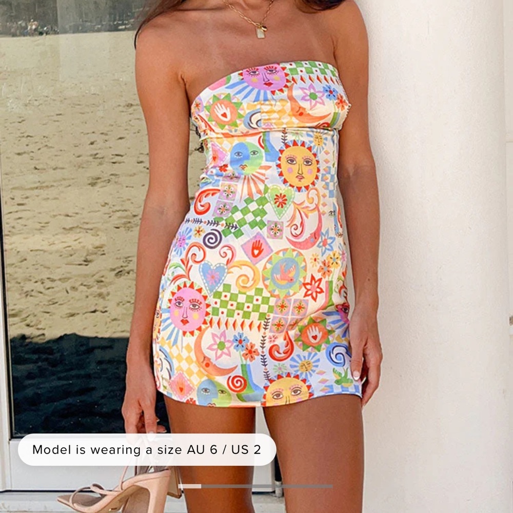Beginning Boutique Multicolor Strapless Dress